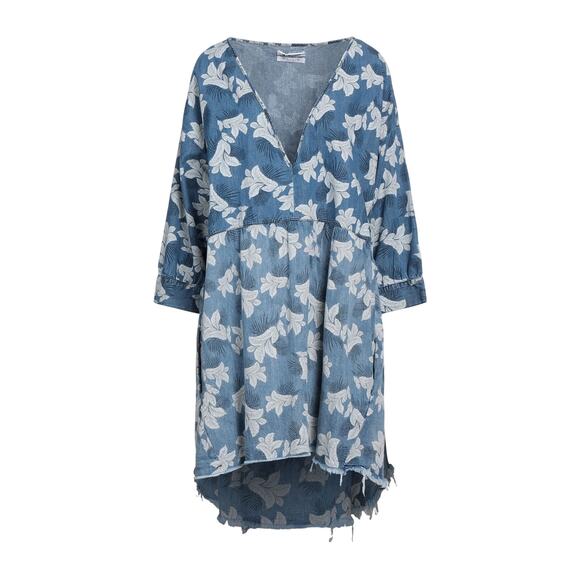 One X One Teaspoon Epiphany Denim Floral Dress Blue XS Oversized - Picture 16 of 16